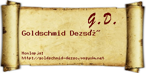 Goldschmid Dezső névjegykártya